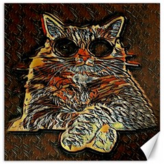 Cats Are Cooler cat in glasses Canvas 12  x 12 