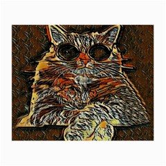 Cats Are Cooler Cat In Glasses Small Glasses Cloth (2 Sides) by ConteMonfrey