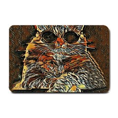 Cats Are Cooler Cat In Glasses Small Doormat by ConteMonfrey