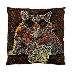 Cats Are Cooler Cat In Glasses Standard Cushion Case (one Side) by ConteMonfrey