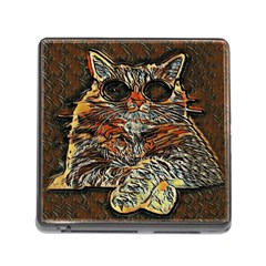 Cats Are Cooler Cat In Glasses Memory Card Reader (square 5 Slot) by ConteMonfrey