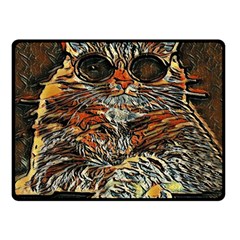 Cats Are Cooler Cat In Glasses Fleece Blanket (small) by ConteMonfrey