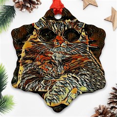 Cats Are Cooler Cat In Glasses Ornament (snowflake)