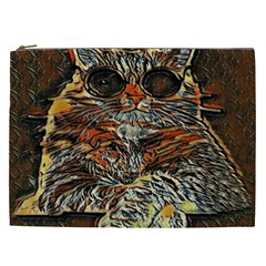 Cats Are Cooler Cat In Glasses Cosmetic Bag (xxl) by ConteMonfrey