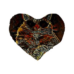 Cats Are Cooler cat in glasses Standard 16  Premium Heart Shape Cushions