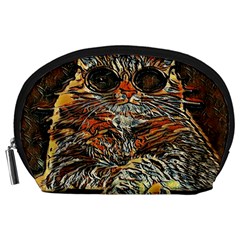 Cats Are Cooler Cat In Glasses Accessory Pouch (large) by ConteMonfrey