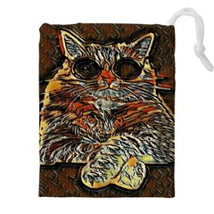 Cats Are Cooler Cat In Glasses Drawstring Pouch (5xl) by ConteMonfrey