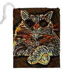 Cats Are Cooler cat in glasses Drawstring Pouch (5XL) Back