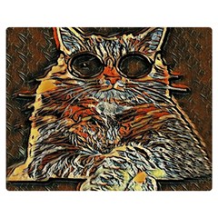 Cats Are Cooler cat in glasses Premium Plush Fleece Blanket (Medium)