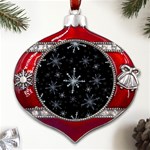 The Most Beautiful Stars Metal Snowflake And Bell Red Ornament Front