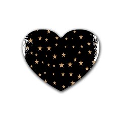 Little Stars Pattern Rubber Coaster (heart) by ConteMonfrey