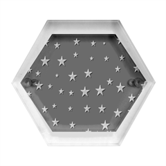 Little Stars Pattern Hexagon Wood Jewelry Box by ConteMonfrey