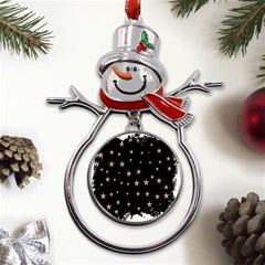 Little Stars Pattern Metal Snowman Ornament by ConteMonfrey