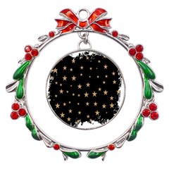 Little Stars Pattern Metal X mas Wreath Ribbon Ornament by ConteMonfrey