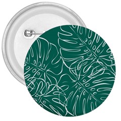 Tropical Green Monstera  3  Buttons by ConteMonfrey