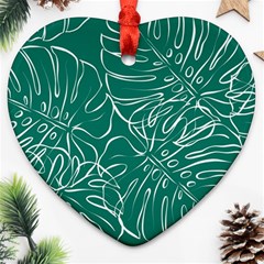 Tropical Green Monstera  Ornament (heart)