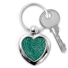 Tropical Green Monstera  Key Chain (heart) by ConteMonfrey