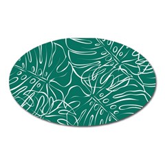 Tropical Green Monstera  Oval Magnet by ConteMonfrey