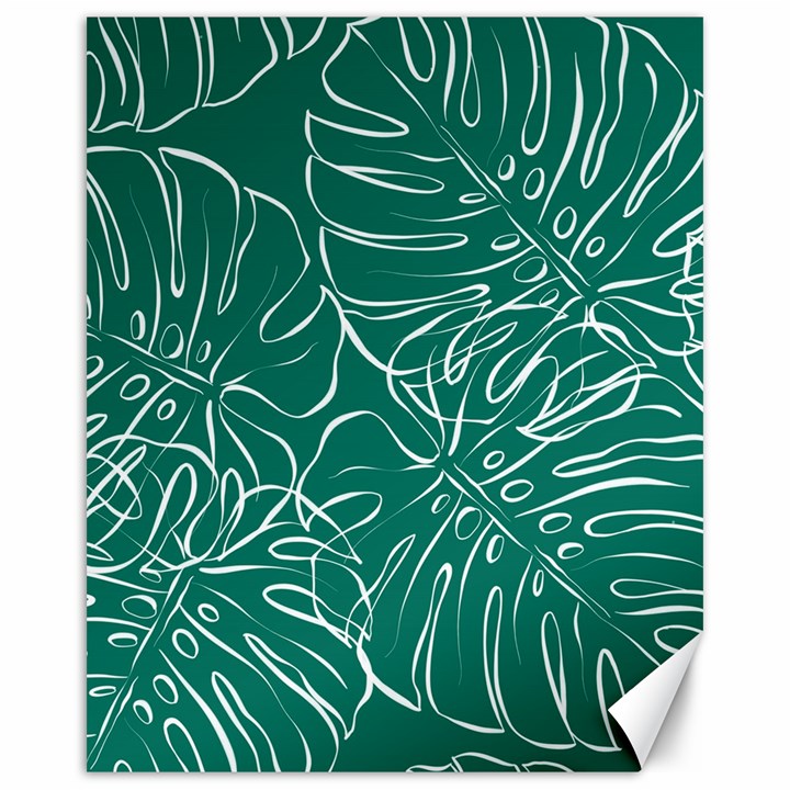 Tropical Green Monstera  Canvas 16  x 20 