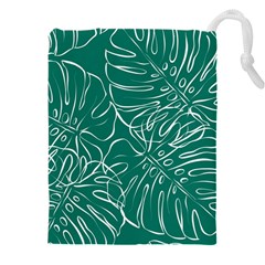 Tropical Green Monstera  Drawstring Pouch (5xl) by ConteMonfrey