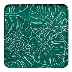 Tropical Green Monstera  Square Glass Fridge Magnet (4 Pack) by ConteMonfrey