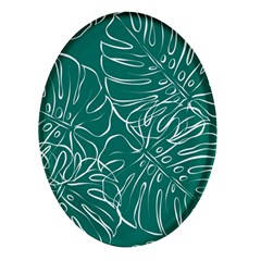 Tropical Green Monstera  Oval Glass Fridge Magnet (4 Pack) by ConteMonfrey