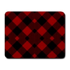 Red Diagonal Plaid Big Small Mousepad by ConteMonfrey