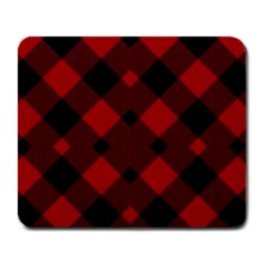 Red Diagonal Plaid Big Large Mousepad by ConteMonfrey