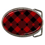 Red Diagonal Plaid Big Belt Buckles Front