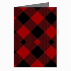 Red Diagonal Plaid Big Greeting Card by ConteMonfrey