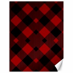 Red Diagonal Plaid Big Canvas 12  X 16  by ConteMonfrey