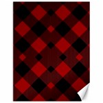 Red Diagonal Plaid Big Canvas 12  x 16  11.86 x15.41  Canvas - 1