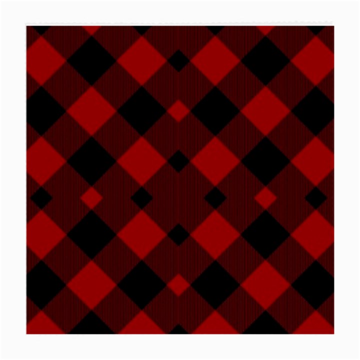 Red Diagonal Plaid Big Medium Glasses Cloth