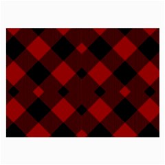 Red Diagonal Plaid Big Large Glasses Cloth