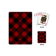 Red Diagonal Plaid Big Playing Cards Single Design (mini)