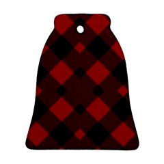 Red Diagonal Plaid Big Bell Ornament (two Sides) by ConteMonfrey