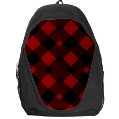 Red Diagonal Plaid Big Backpack Bag by ConteMonfrey