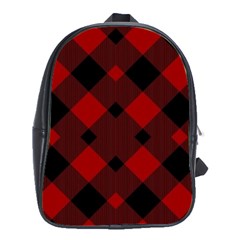 Red Diagonal Plaid Big School Bag (xl) by ConteMonfrey