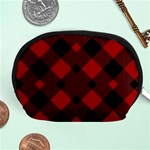 Red Diagonal Plaid Big Accessory Pouch (Medium) Front