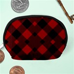 Red Diagonal Plaid Big Accessory Pouch (Medium) Back