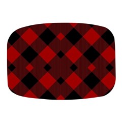 Red Diagonal Plaid Big Mini Square Pill Box by ConteMonfrey