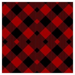 Red Diagonal Plaid Big Lightweight Scarf  by ConteMonfrey