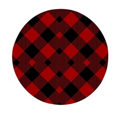 Red Diagonal Plaid Big Mini Round Pill Box (pack Of 5) by ConteMonfrey