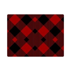 Red Diagonal Plaid Big Premium Plush Fleece Blanket (mini) by ConteMonfrey