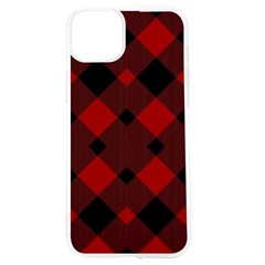 Red Diagonal Plaid Big Iphone 15 Tpu Uv Print Case by ConteMonfrey