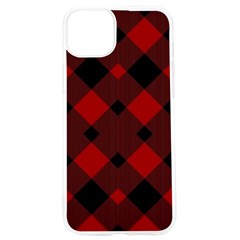 Red Diagonal Plaid Big Iphone 15 Pro Tpu Uv Print Case