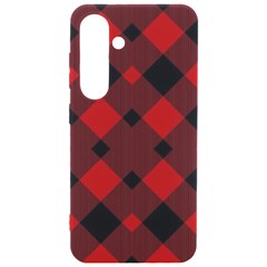 Red Diagonal Plaid Big Samsung Galaxy S24 6 2 Inch Black Tpu Uv Case