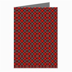 Red Diagonal Plaids Greeting Card by ConteMonfrey