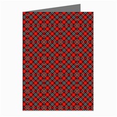 Red Diagonal Plaids Greeting Cards (pkg Of 8)