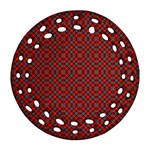 Red Diagonal Plaids Ornament (Round Filigree) Front